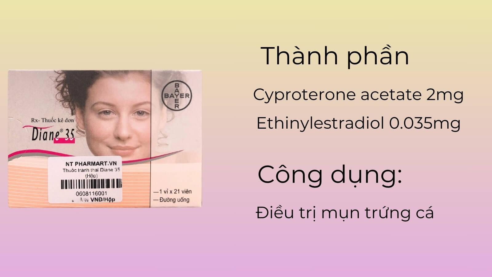 Thành phần và công dụng của thuốc Diane 35