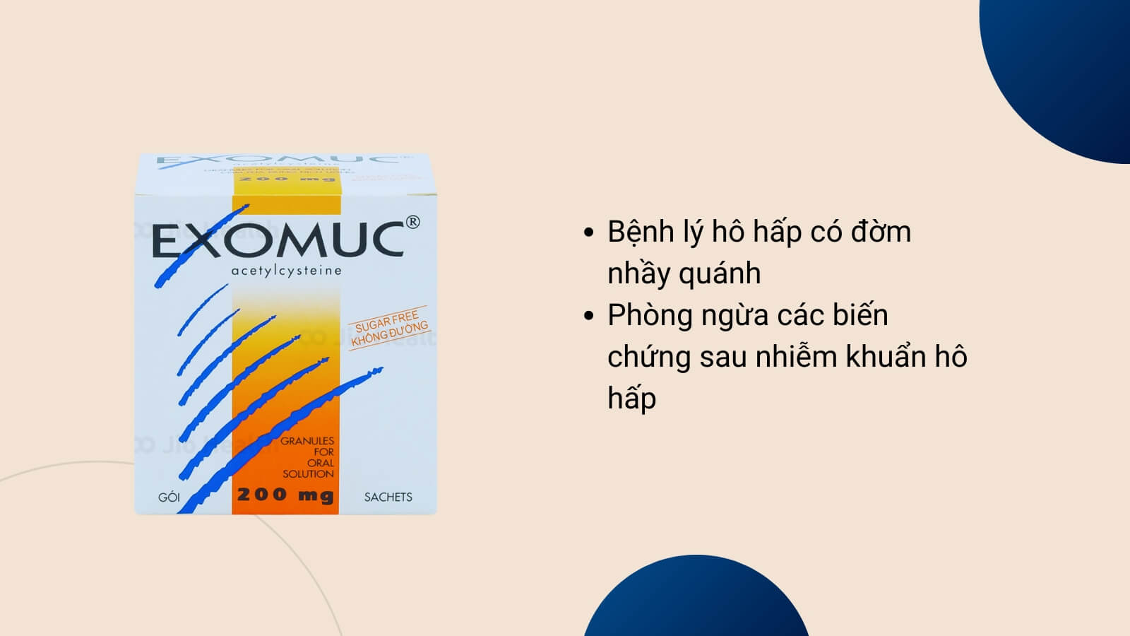 Exomuc giúp điều trị rối loạn chất tiết phế quản