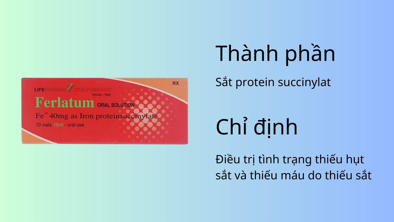 Thành phần và công dụng của thuốc Ferlatum