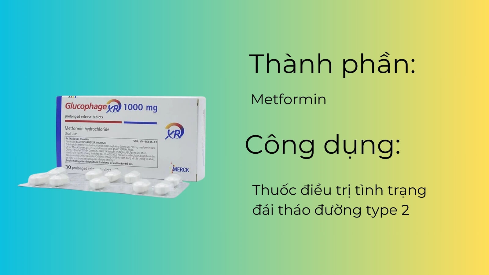 Thành phần và công dụng của thuốc Glucopha XR 1000mg