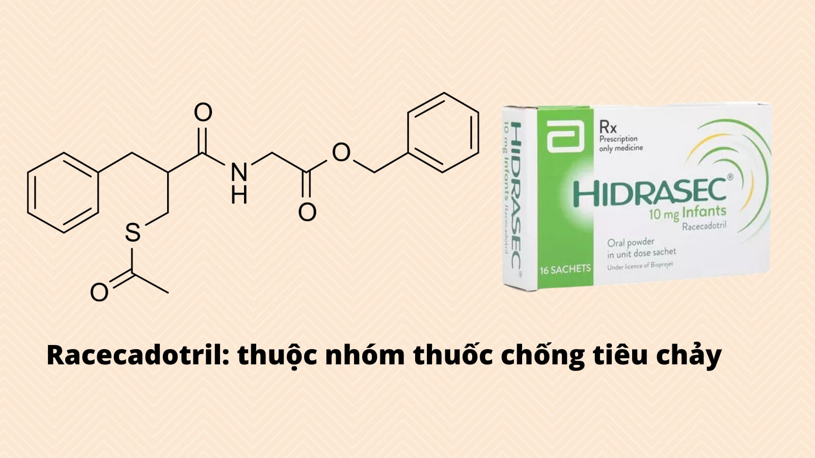 Thuốc Hidrasec 10mg chứa Racecadotril điều trị tiêu chảy cấp