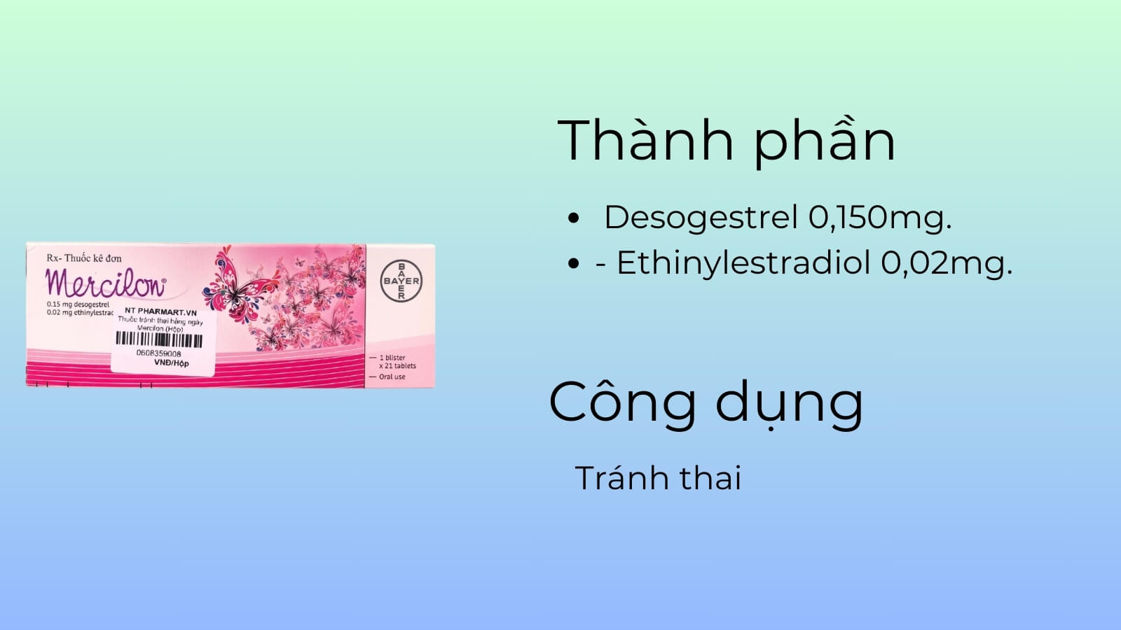 Thành phần và công dụng của thuốc Mercilon