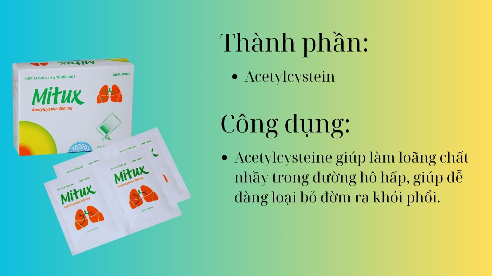 Thành phần và công dụng của Mitux