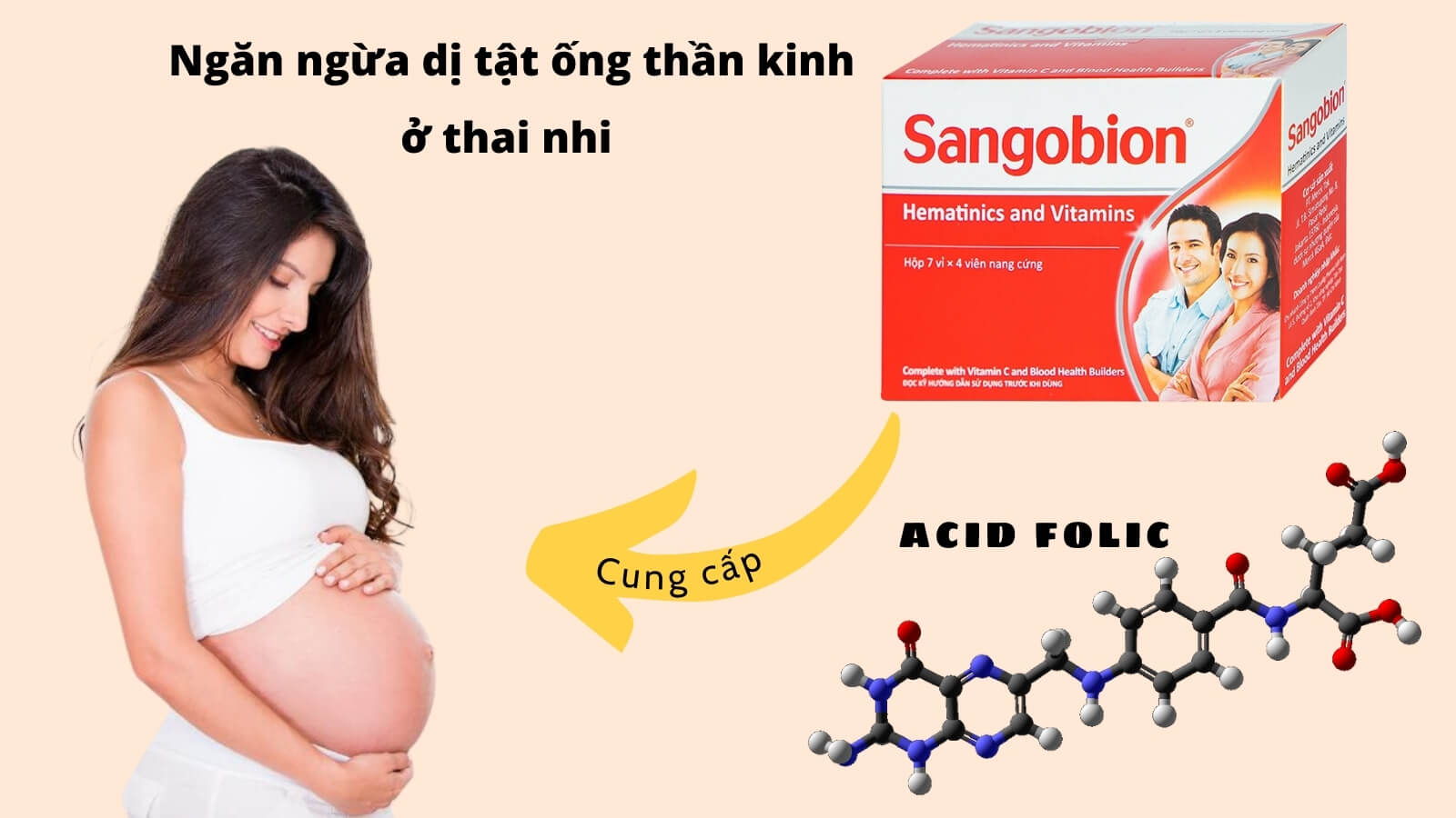 Sangobion cung cấp acid folic cho mẹ bầu