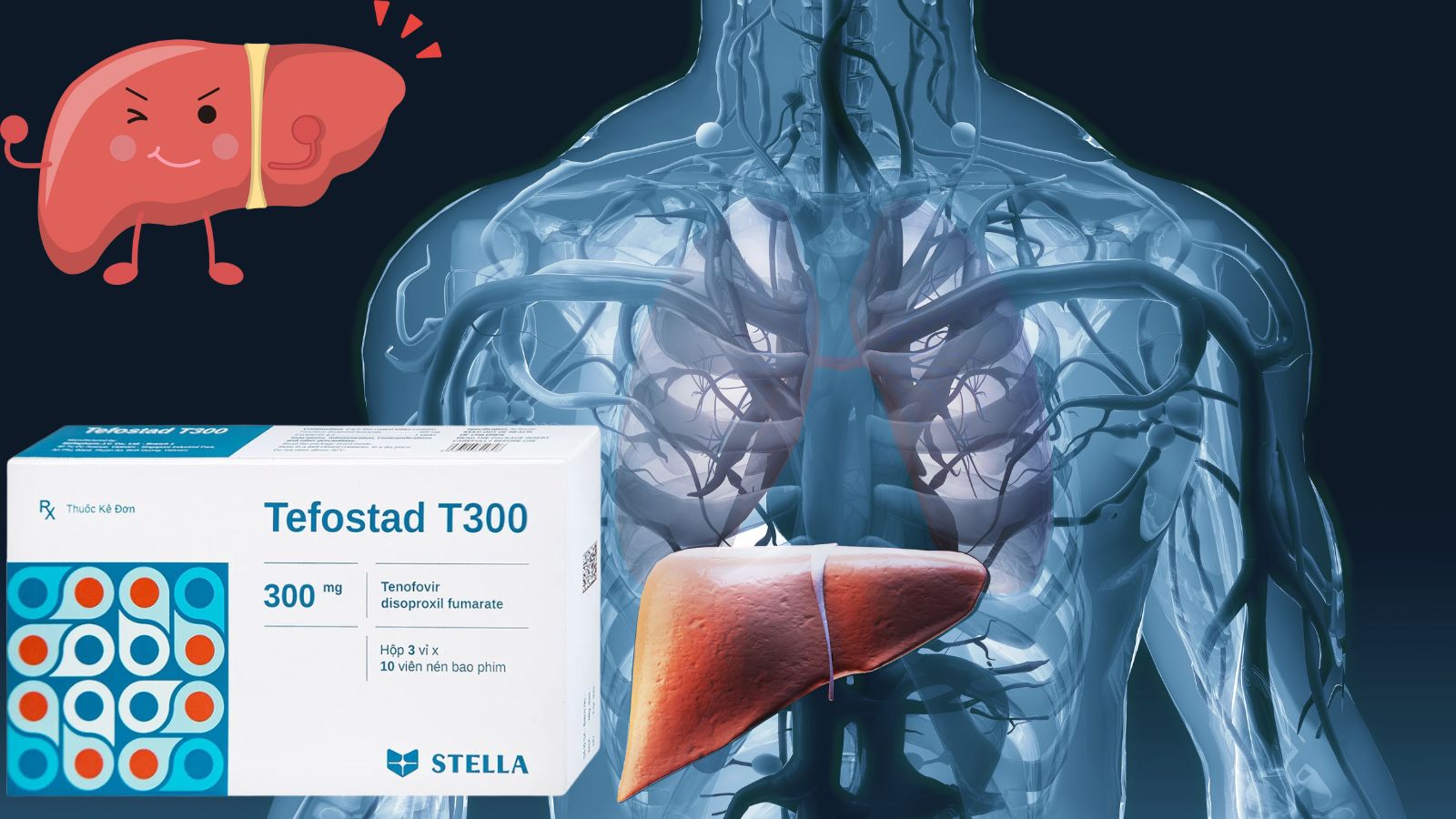 Tenofovir disoproxil fumarat - thành phần chính của Tefostad T300