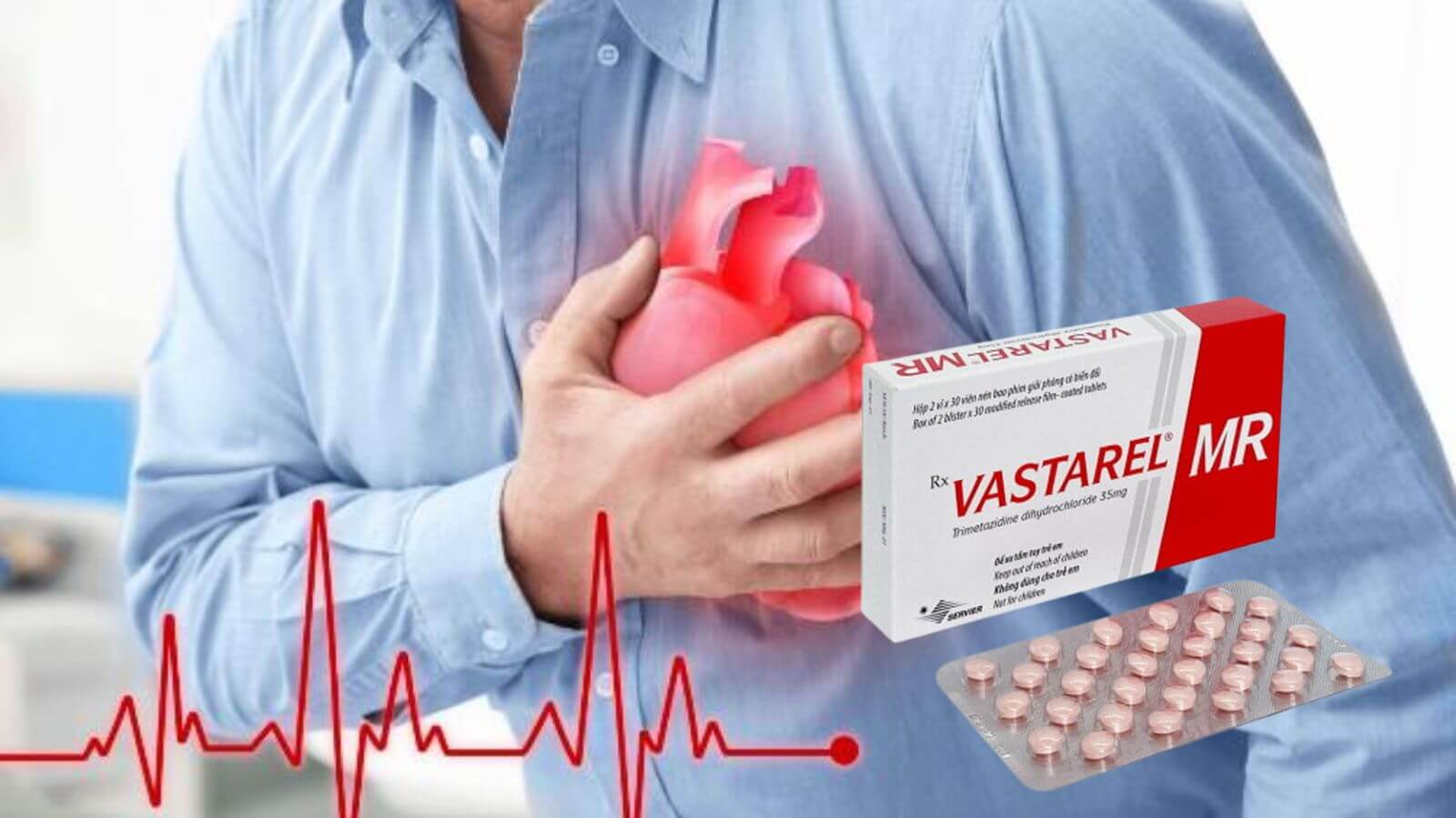 Vastarel MR 35mg - Điều trị cơn đau thắt ngực