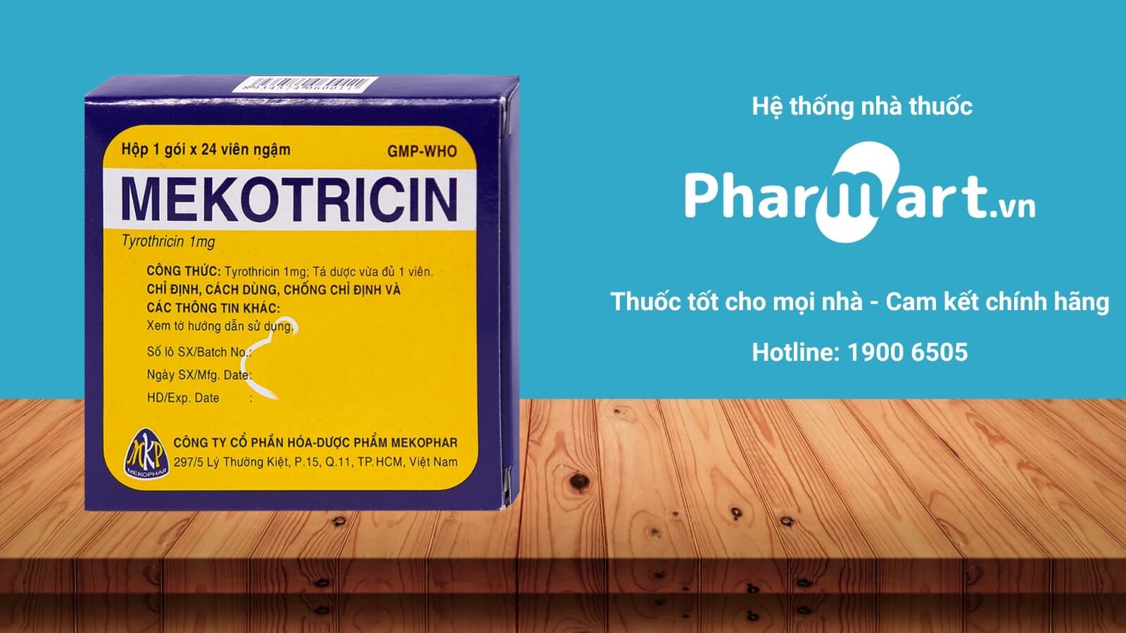 Mekotricin được sử dụng dưới dạng viên ngậm