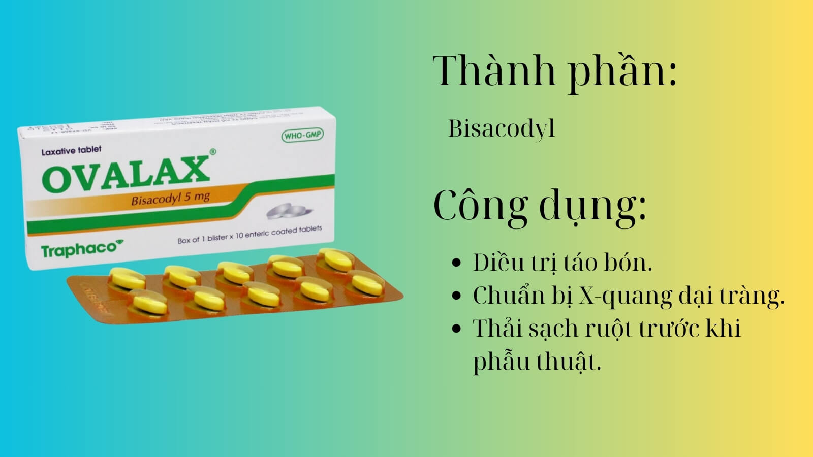 Thành phần và công dụng của viên nhuận tràng Ovalax